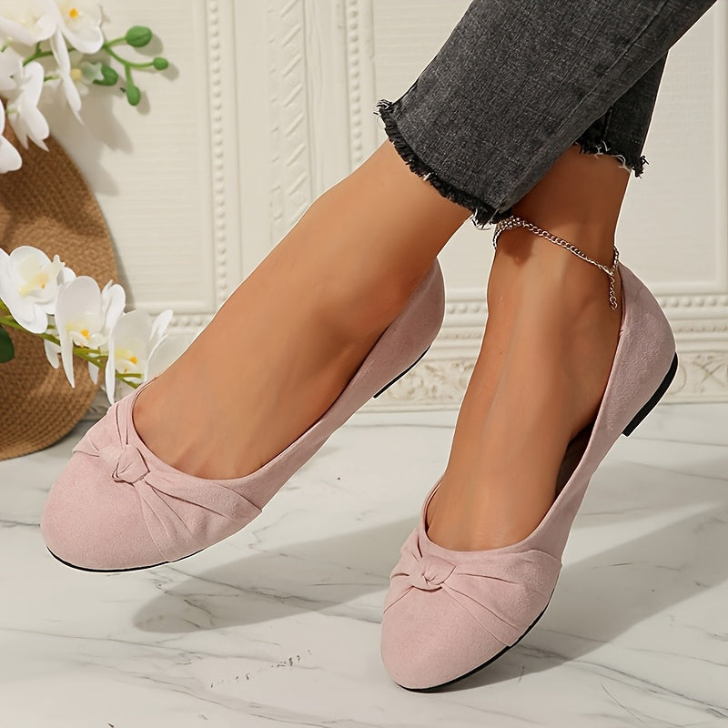 Women's Elegant Bowknot Flat Shoes Lightweight Slip-On Comfort TPR Sole
