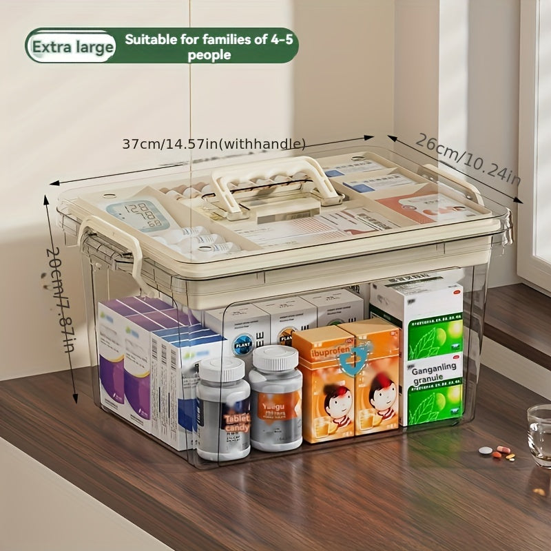 Organizador modular de almacenamiento con gran capacidad y pastillero para almacenamiento en el hogar y primeros auxilios