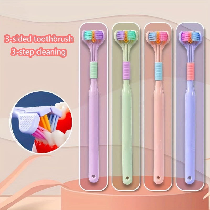 Adult Soft Bristle Three-Sided Toothbrush for Gums and Teeth Cleaning