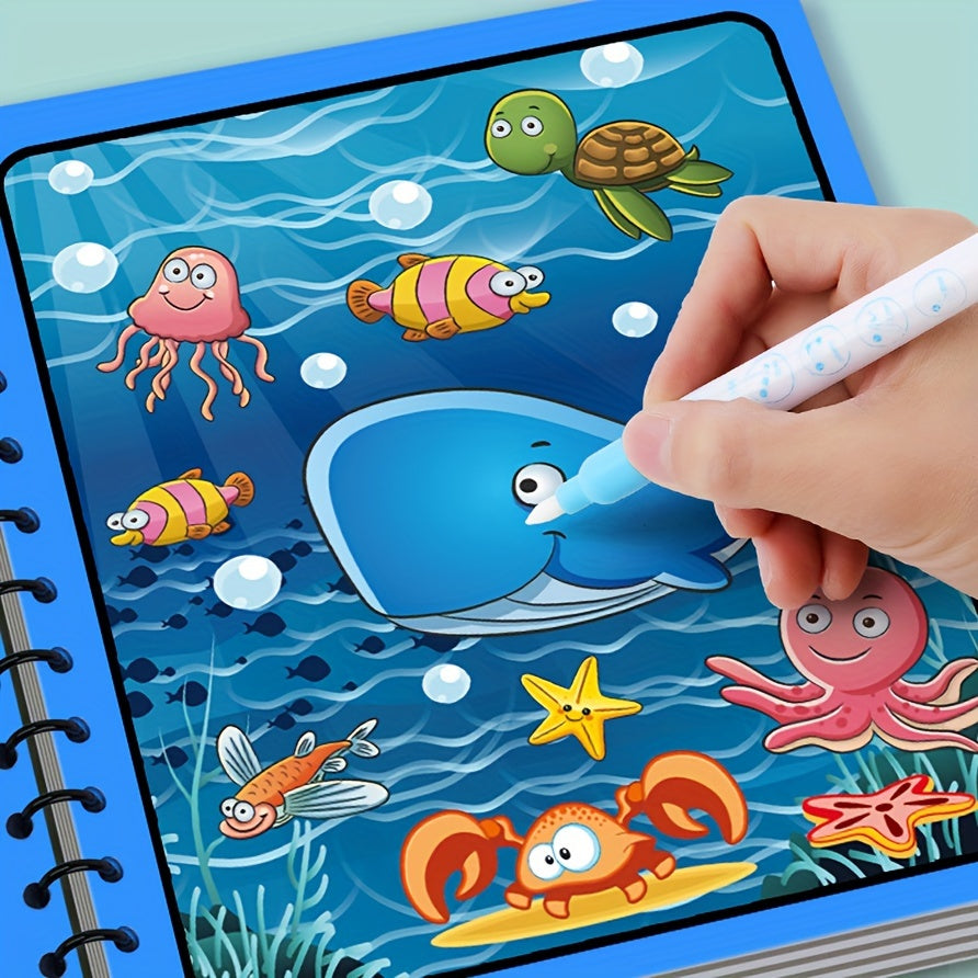 Water Drawing Book for Kids 3 Plus Reusable Water Pad with Water Pen in Multiple Colors