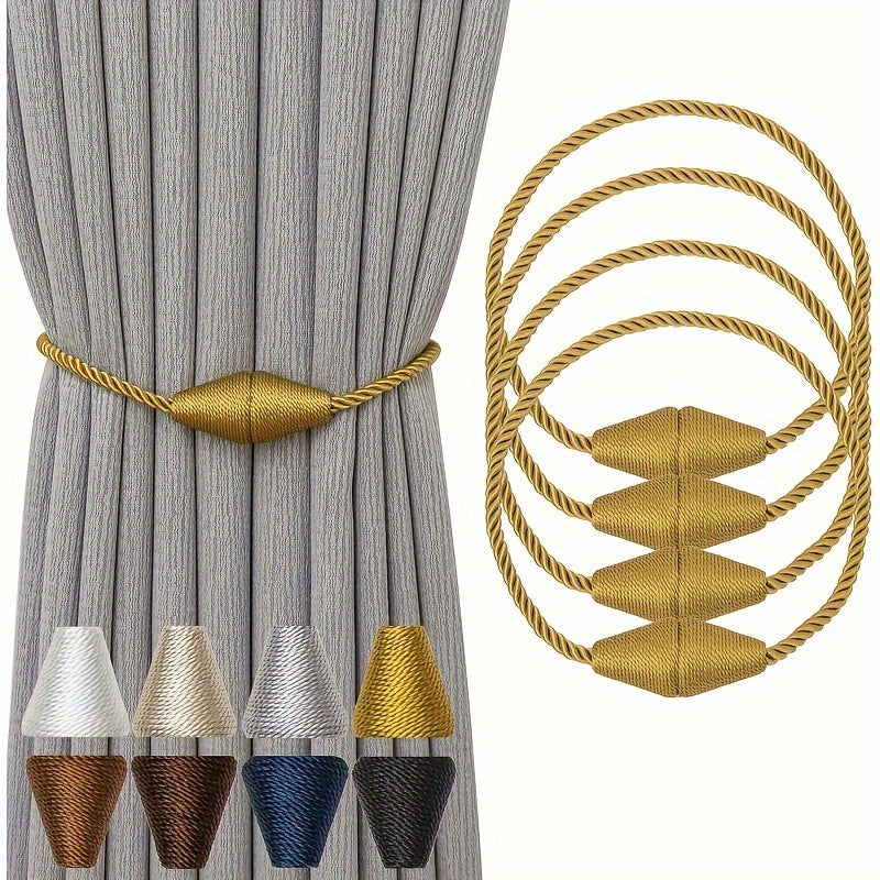 Set of 4 Magnetic Curtain Tiebacks for Outdoor and Home Decor Stylish Window Holdbacks