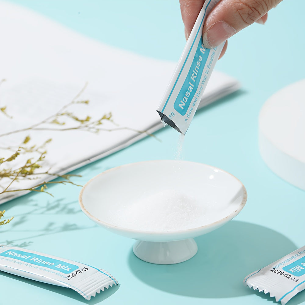 40 Sachets Nasal Rinse Salt for Breathing and Allergens Flushing