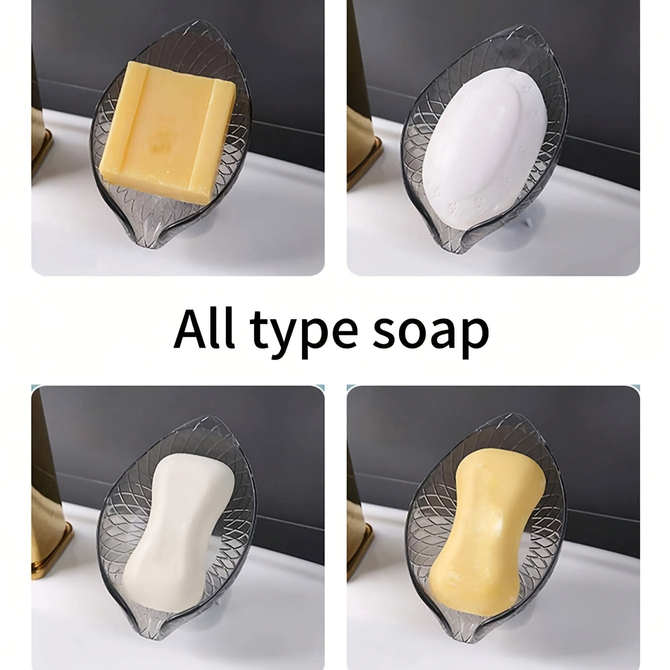 Plastik sabun idishi, so'ndirish qopqog'i va devorga o'rnatish uchun, hammom uchun, oval dizayndagi sabun qutisi, suyuqlikni oqizish xususiyati bilan, Halloween va Rojdestvo bezaklari.