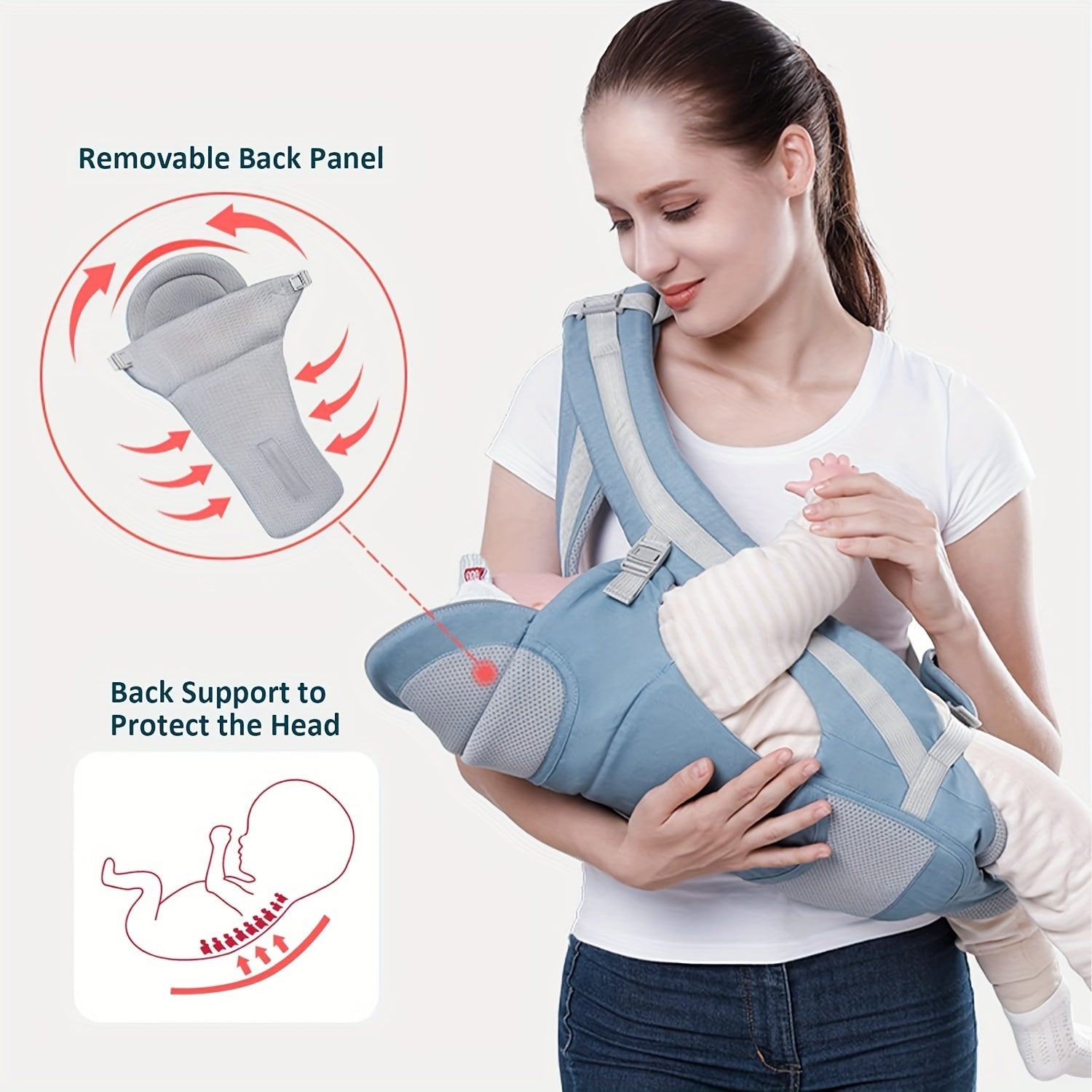 Baby Carrier with Hip Seat 6-in-1 Ergonomic Design for Infants and Toddlers