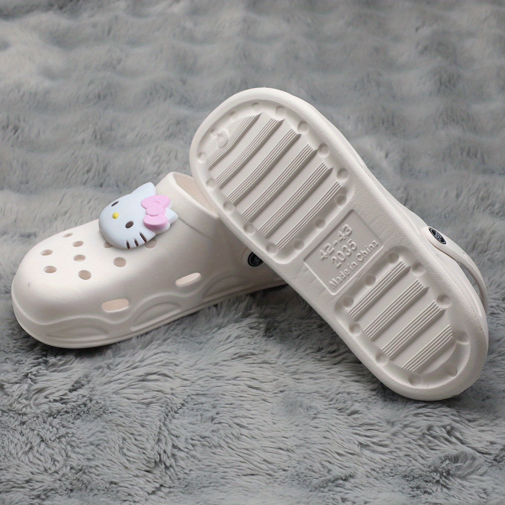 Women's Summer Black EVA Sandals with Pink Bows Flat Slippers