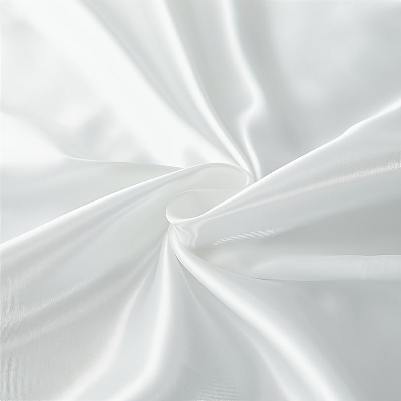 Satin Bedding Set 3 Pieces Fitted Sheet and Pillowcases Solid Color