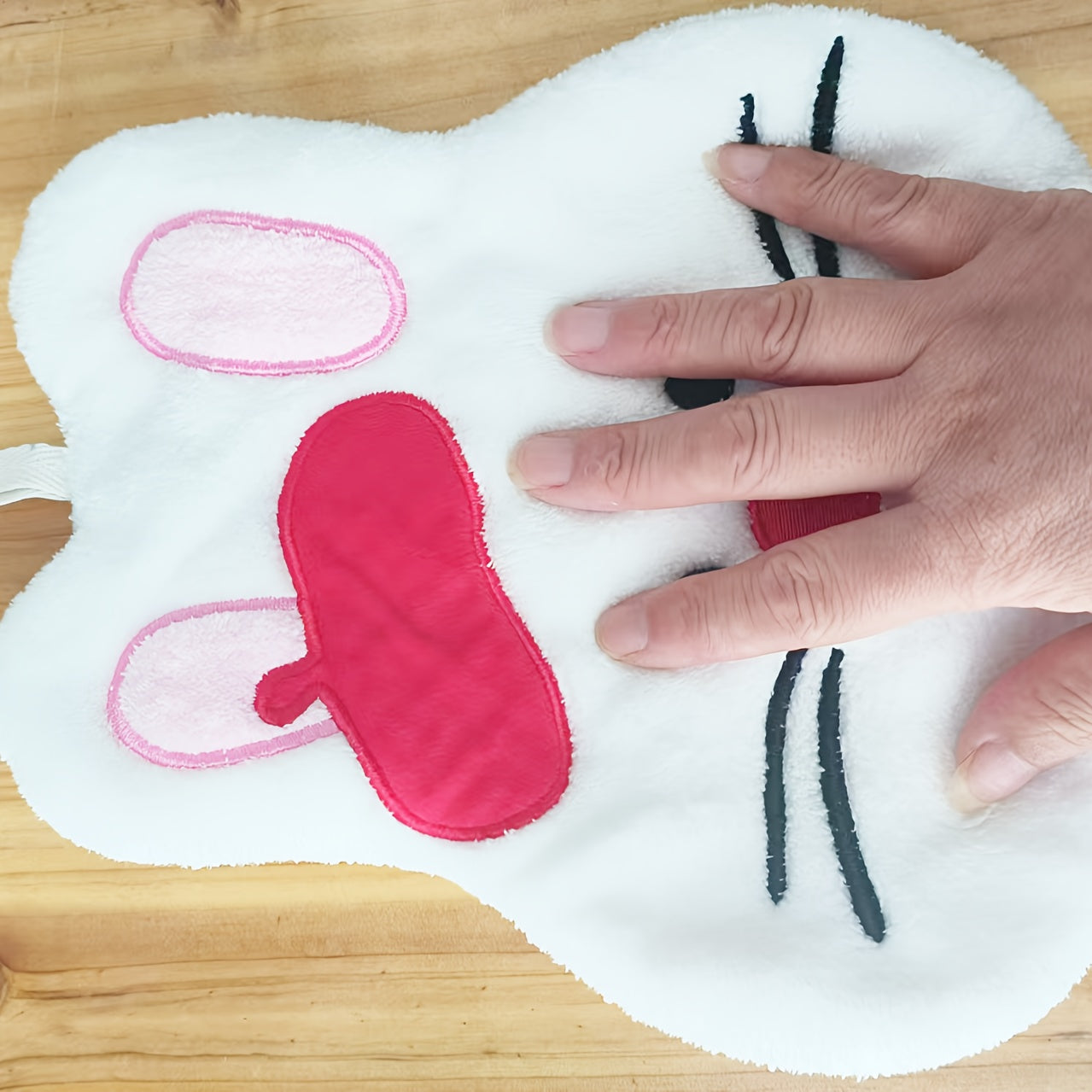 Coral Velvet Hand Towel with Hanging Loop Thick Absorbent Non-Shedding Kitchen Bathroom Use