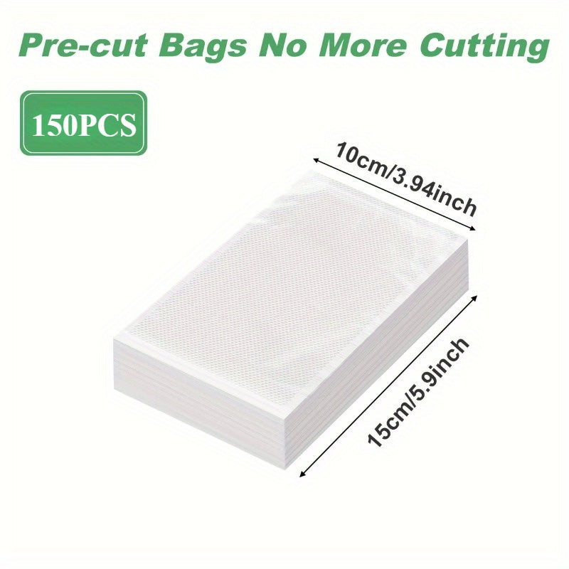 150 BPA-Free Vacuum Sealer Bags for Food Storage Moisture-Proof Durable Transparent