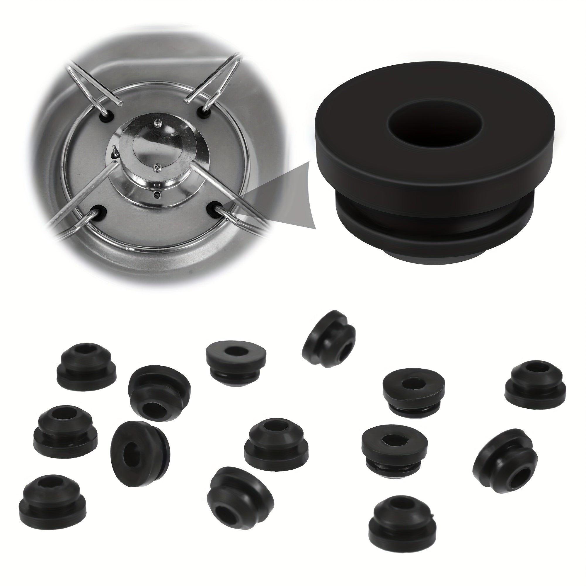 Набор из 30 силиконовых ножек для подставки под банки, прочные резиновые подкладки для предотвращения ржавчины на подставке для конфорки, нескользящие черные крышки основания, подходят для ржавых ножек плиты, кухонные гаджеты, не требующие электроэнергии.