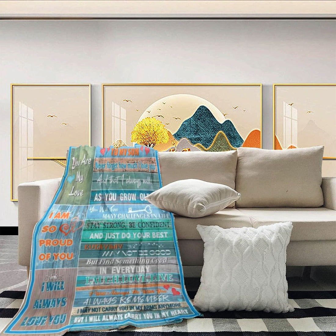 Cozy Flannel Throw Blanket for Son Gift Bed Sofa All-Season Comfort