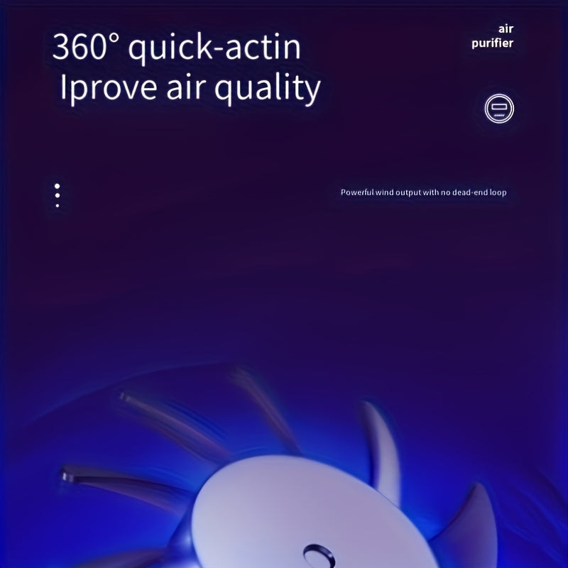 Desktop USB Air Purifier for Home Office Bedroom with Blue Light Smoke Odor Elimination