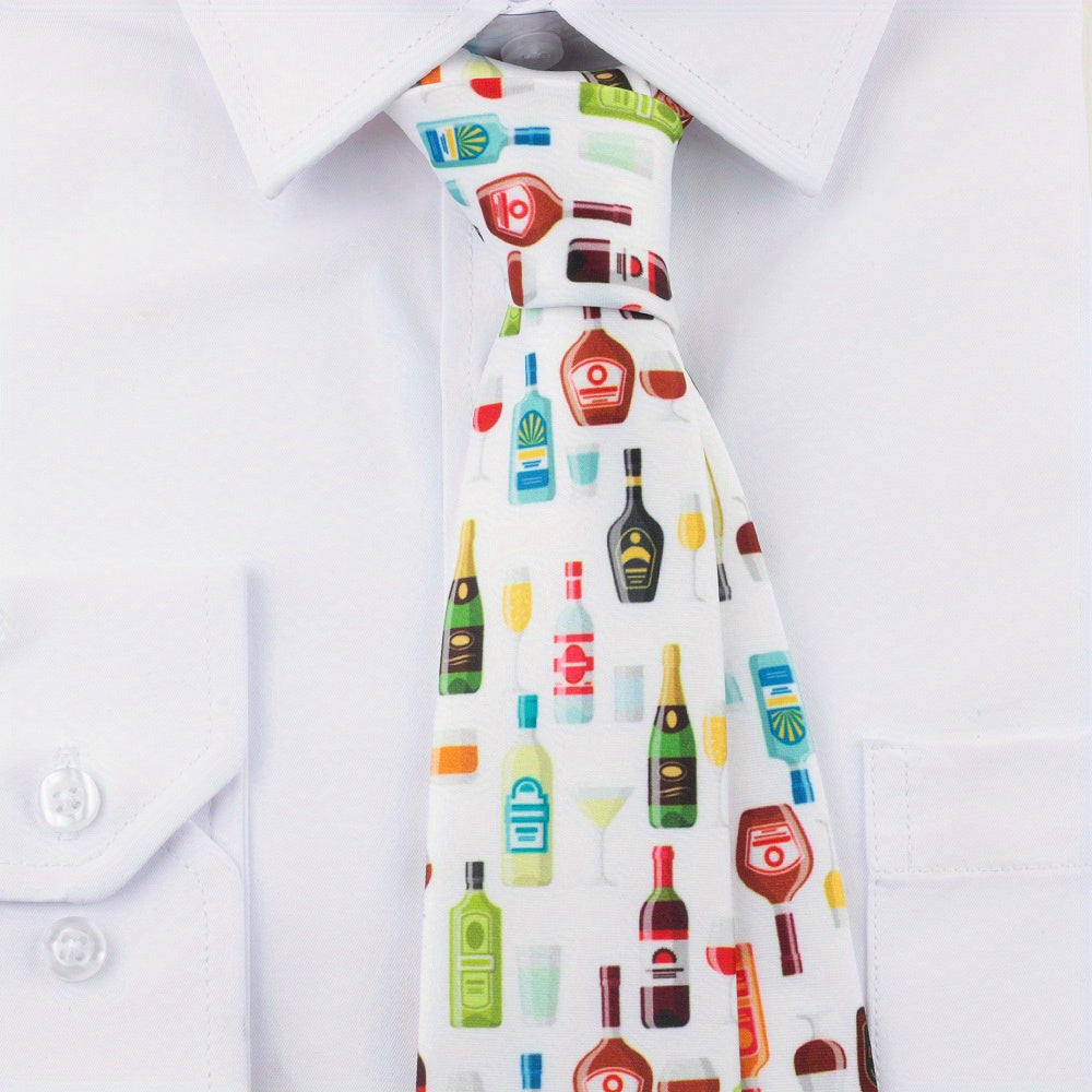 Men's Polyester Tie with Multicolor Modern Novelty Print