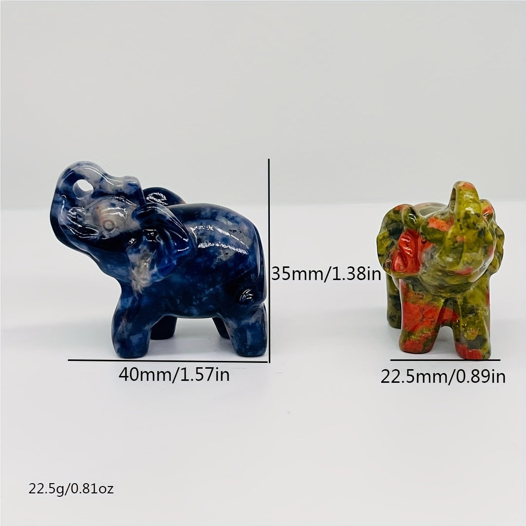 Crystal Carving Elephant Ornament 40mm Natural Crystal Stone Home Decor Gift