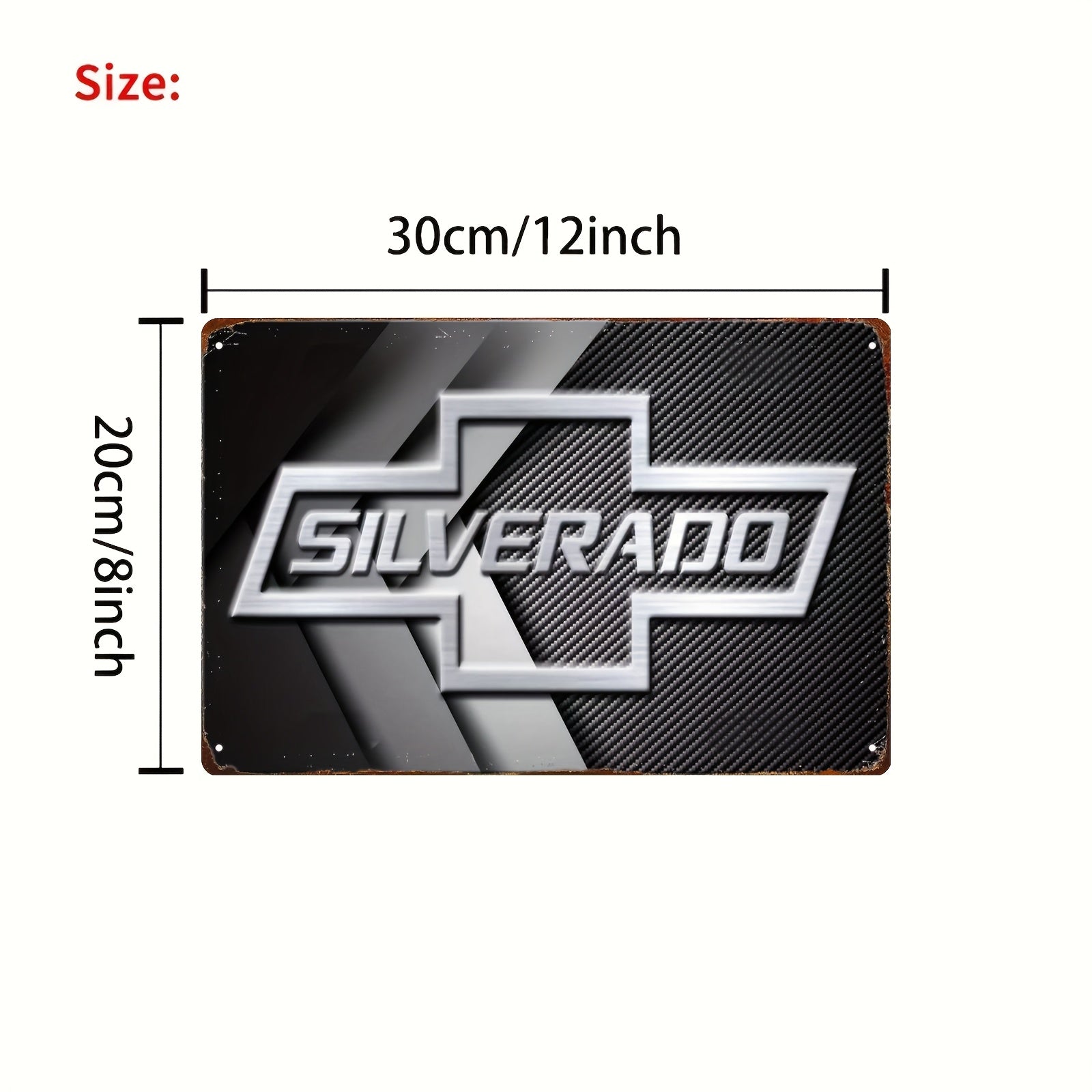 Metal Wall Art Sign for Garage or Man Cave Gray Carbon Fiber Iron Decor