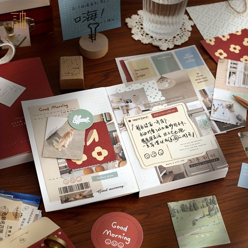 Student Art Notebook Set with Stickers and 122-Piece Material Kit for School Supplies