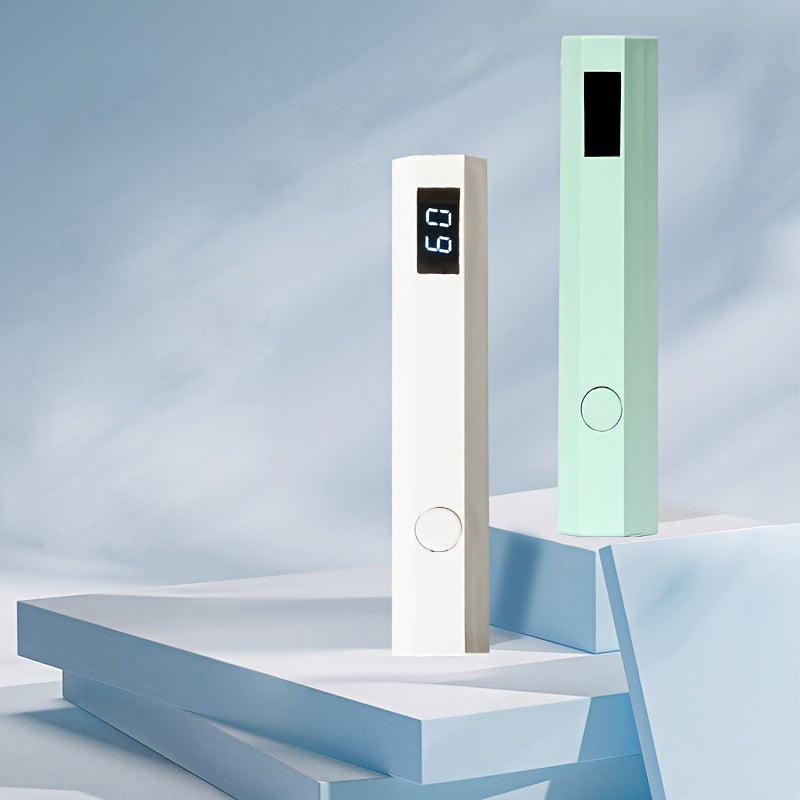 Rechargeable UV Nail Lamp with Digital Display Compact Portable White Mint Green