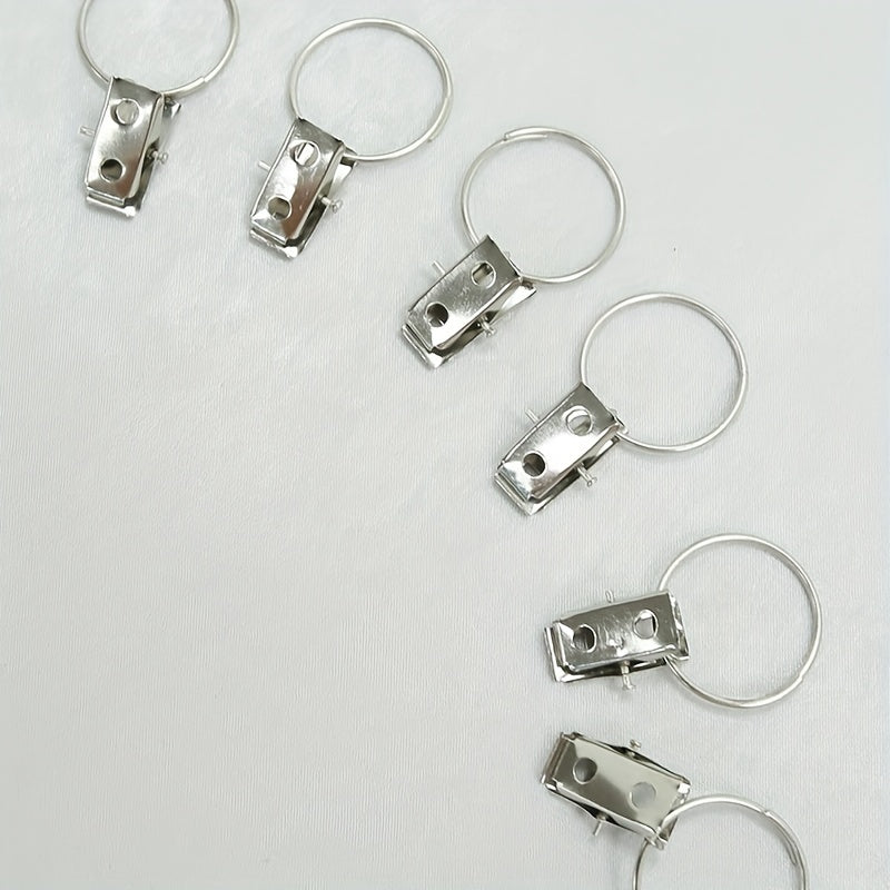 10 Pieces Curtain Metal Hanging Ring Clips for Drapery and Curtain Rods