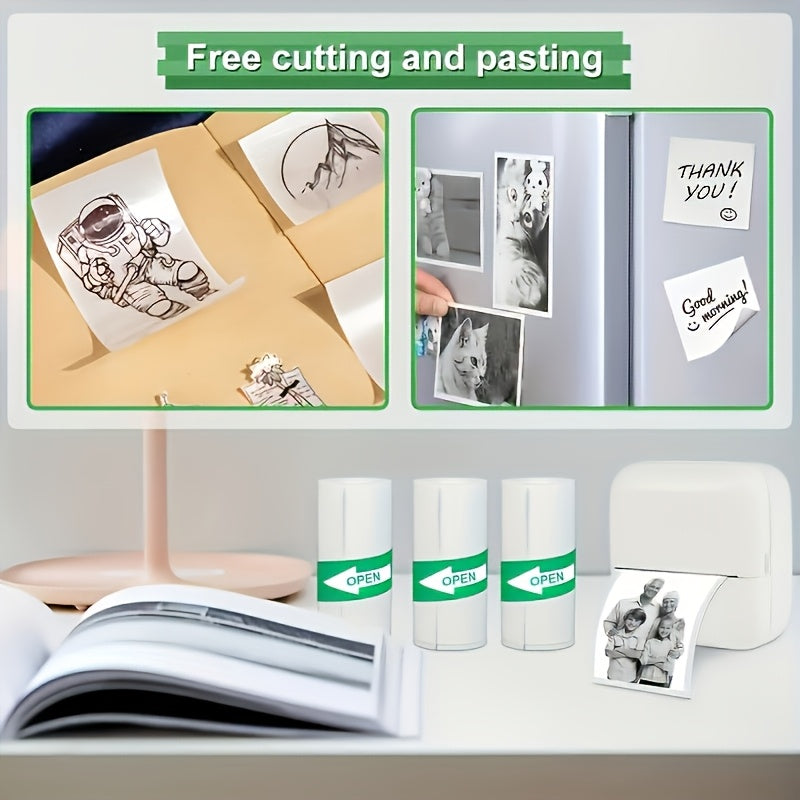 10 Rolls Mini Self-Adhesive Thermal Printer Labels 57mm Inkless Printer