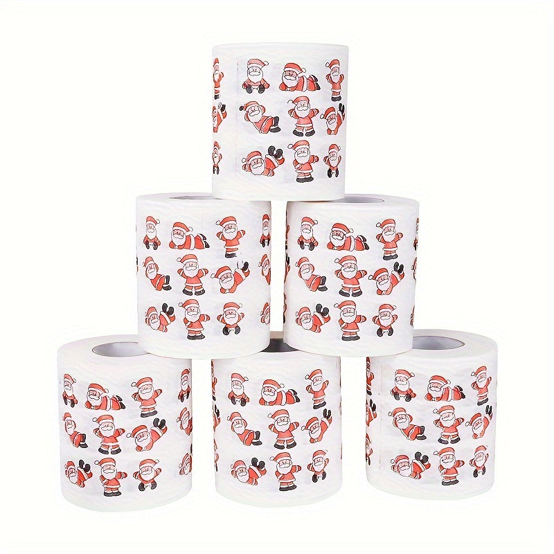 2-qavatli Santa Claus naqshli qog'oz sochiqchalari, bayram tadbirlari va voqealar uchun bir martalik salfetkalar
