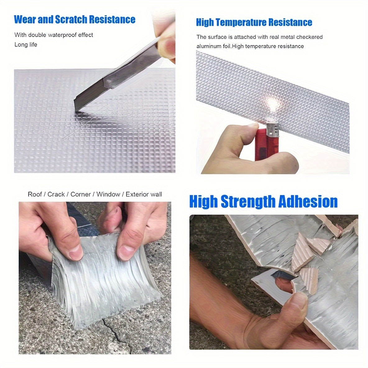 Waterproof Butyl Tape for Leak Sealing on Tiles Roofs Pipes Multiple Sizes