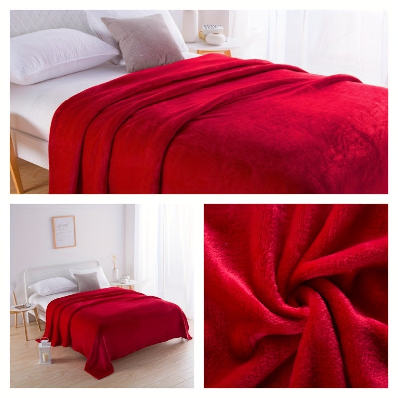 Reversible Flannel Fleece Throw Blanket for Couch Bed Camping and Travel