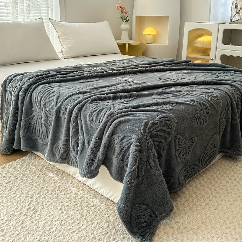3D Butterfly Tufted Blanket for Bed Couch and Travel, Soft and Cozy
