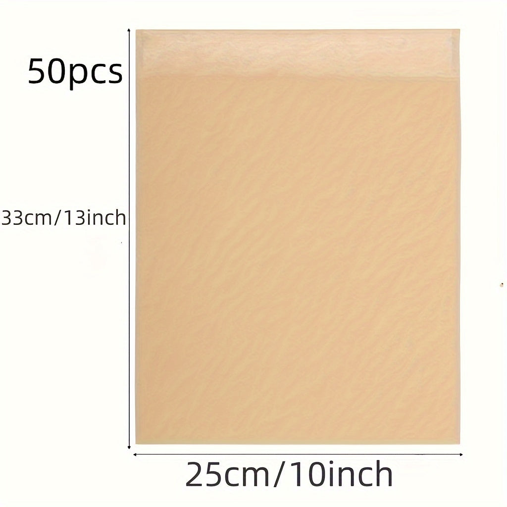 Kraft Paper Bags Pack of 50/100 Food Grade Square Oil-Proof for Snacks Biscuits