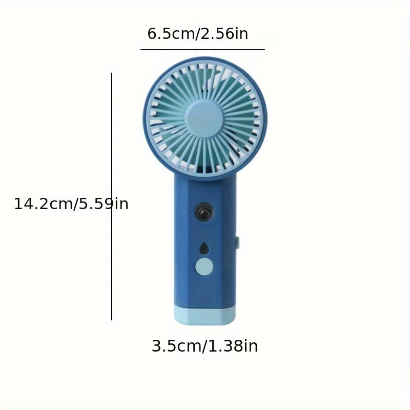 Mini Handheld Fan with Mist Humidifier, Rechargeable, Portable for Travel Desk