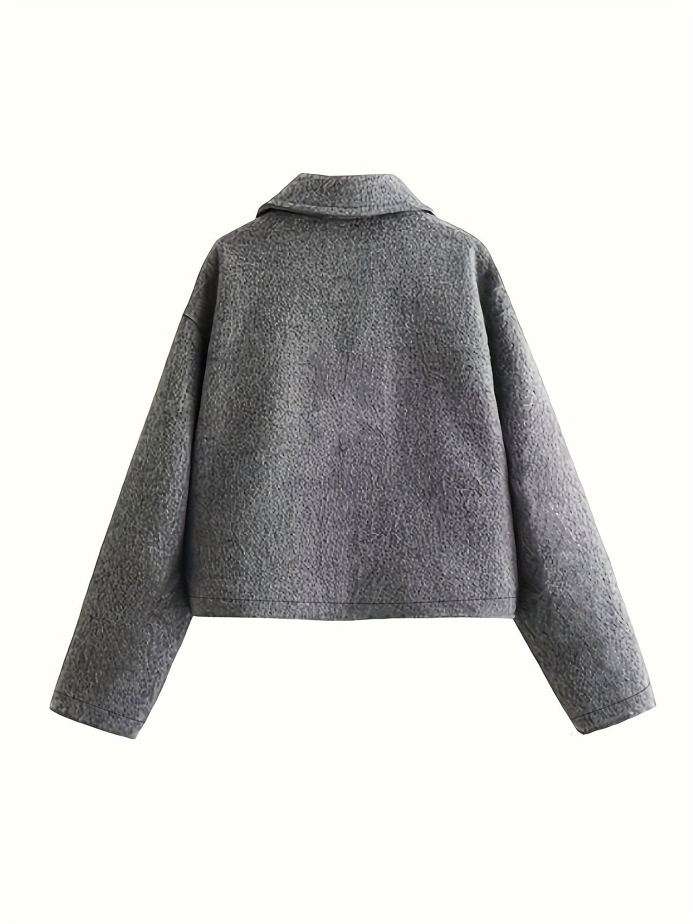 Women's Short Sleeve Polyester Casual Coat for Spring and Fall