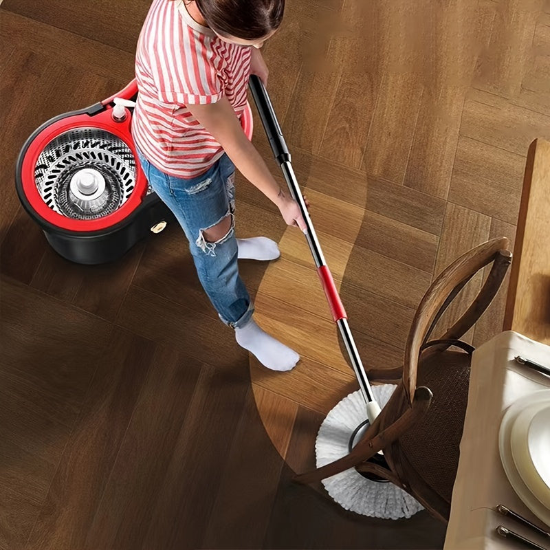 Spin Dry Bucket and 360° Rotating Mop Set for All Surfaces Home Cleaning