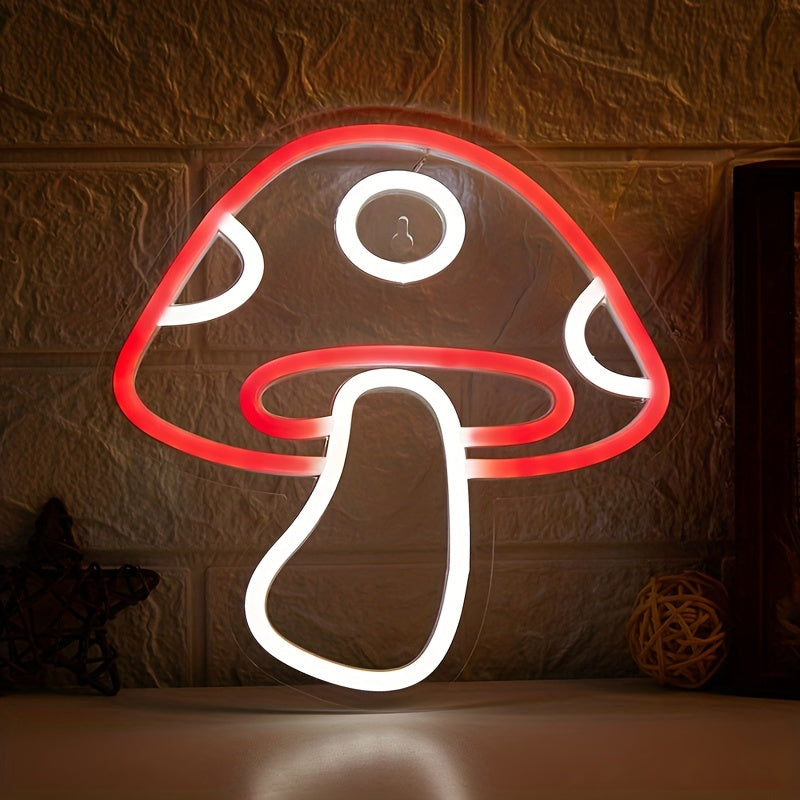 Mushroom-Shaped LED Neon Sign for Bedroom Decor Parties Weddings Holidays