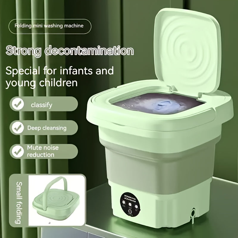 Portable 8L Folding Washing Machine Large Capacity Compact Travel Laundry