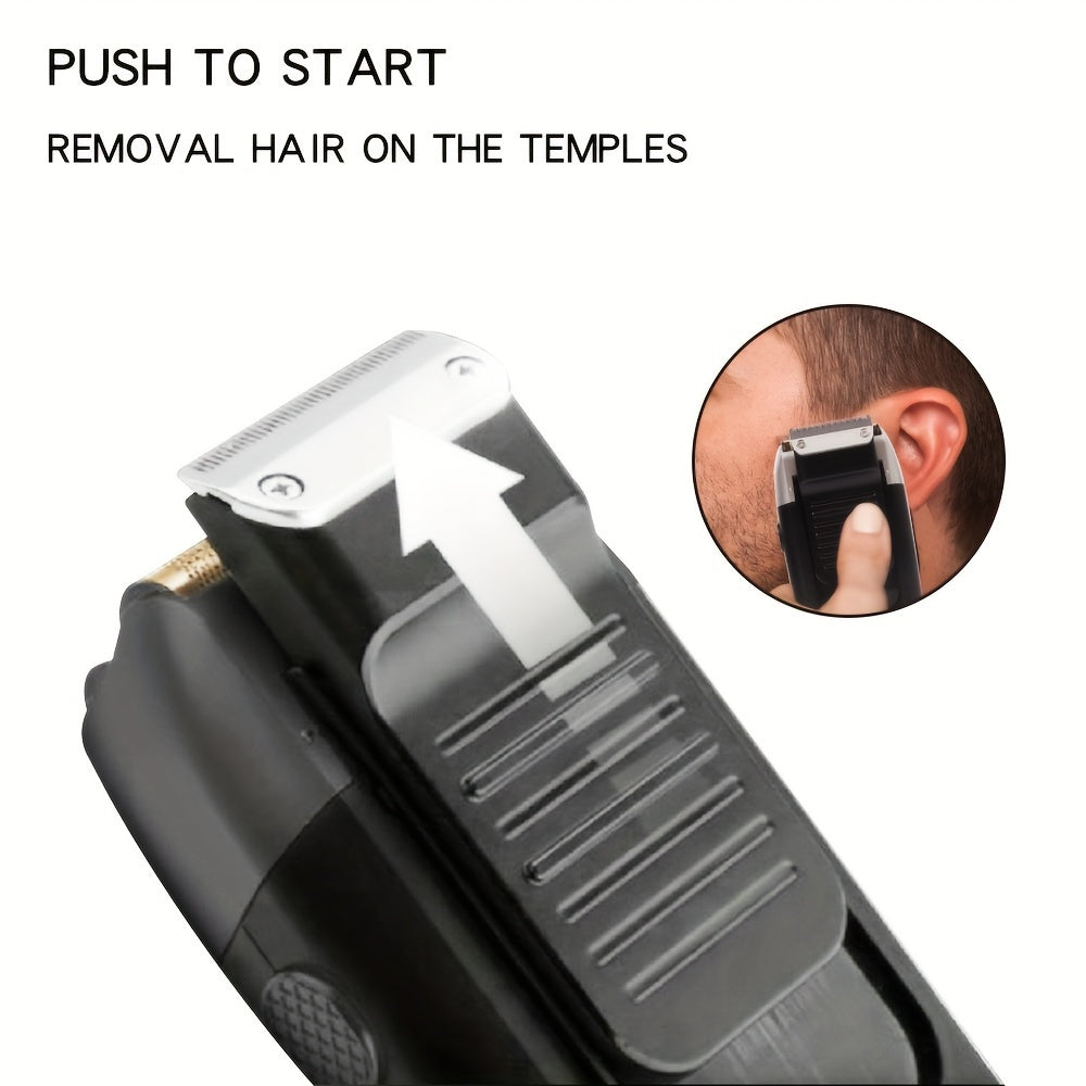 Electric Hair Clipper Set Cordless USB Rechargeable LCD Display Temperature Control for Home Salon