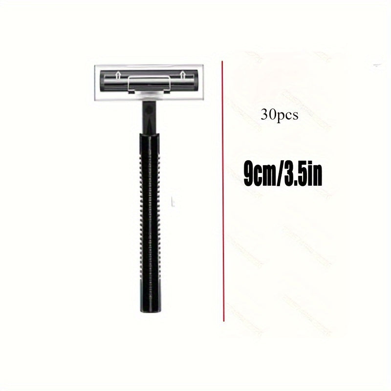 Men Disposable Razors Reusable Plastic Handle Individually Wrapped 30 Pack