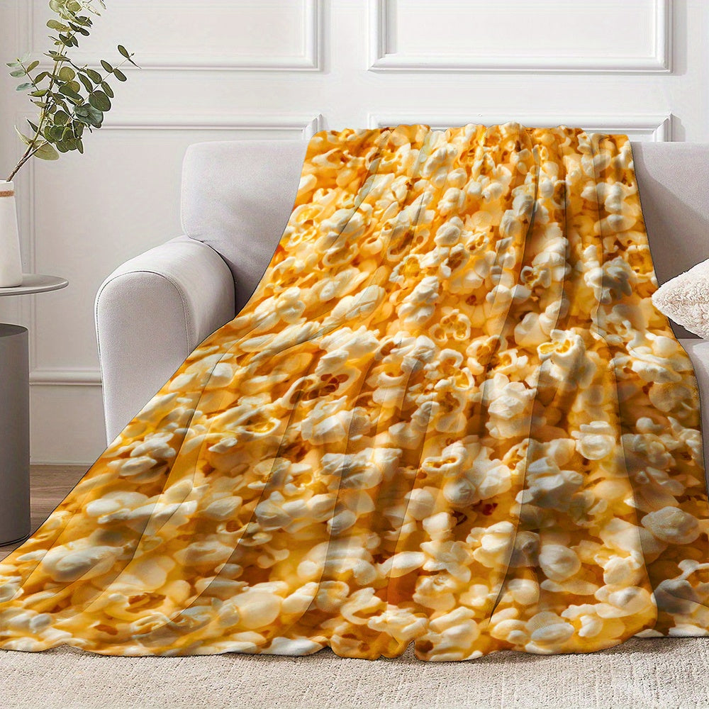Soft Cozy Popcorn Flannel Throw Blanket for Napping Camping Travel Home Decor