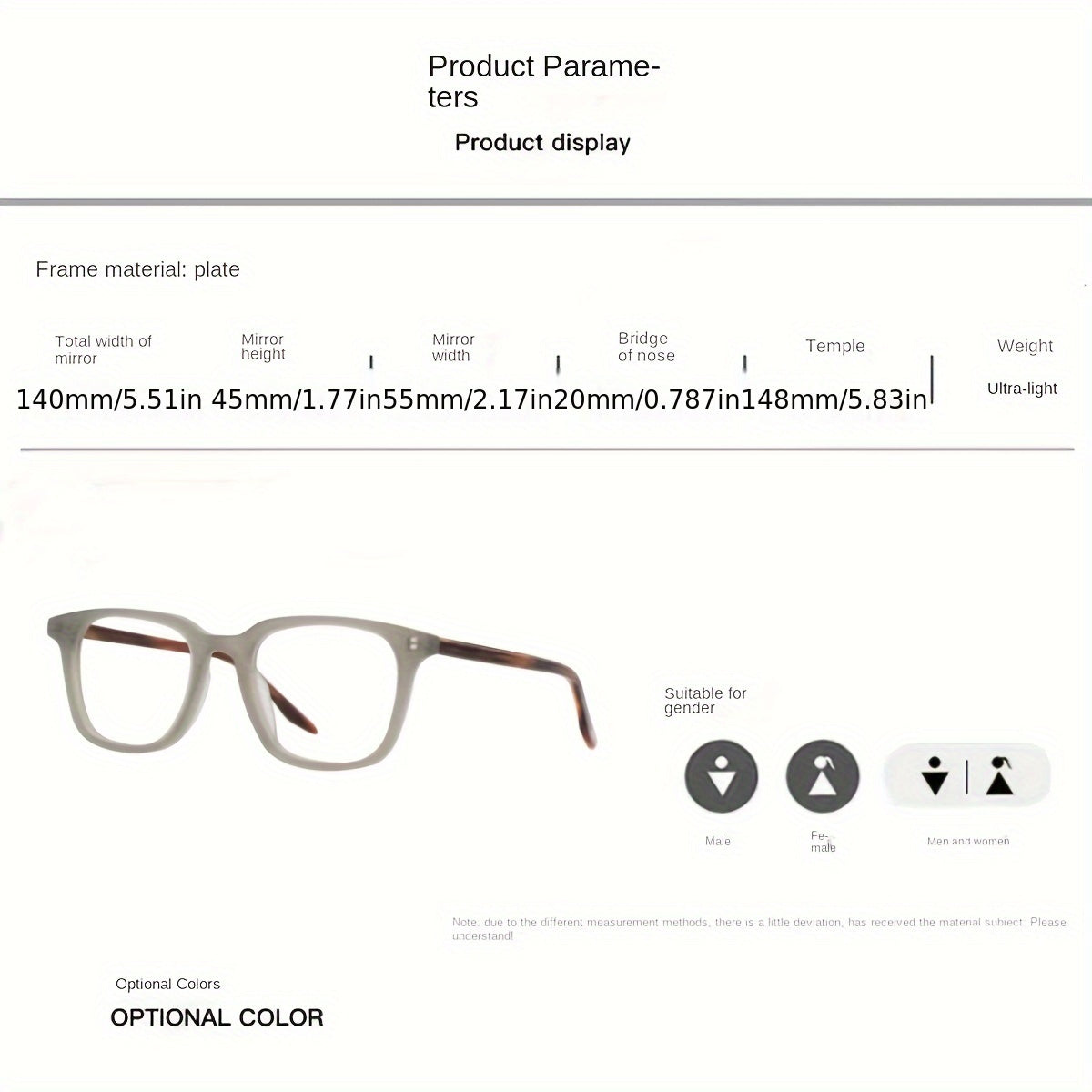 Retro Square Frame Glasses for Men and Women Blue Light Blocking Anti-UV Driving Eyewear