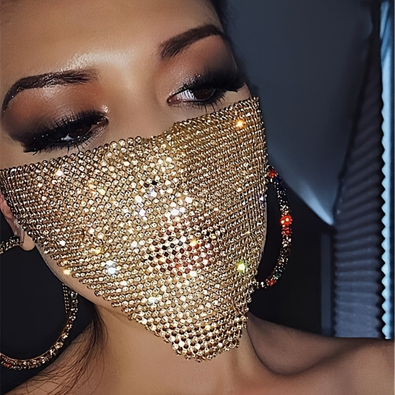 Crystal Gypsophila Face Mask for Party, Handmade, Bling Bling, Sexy