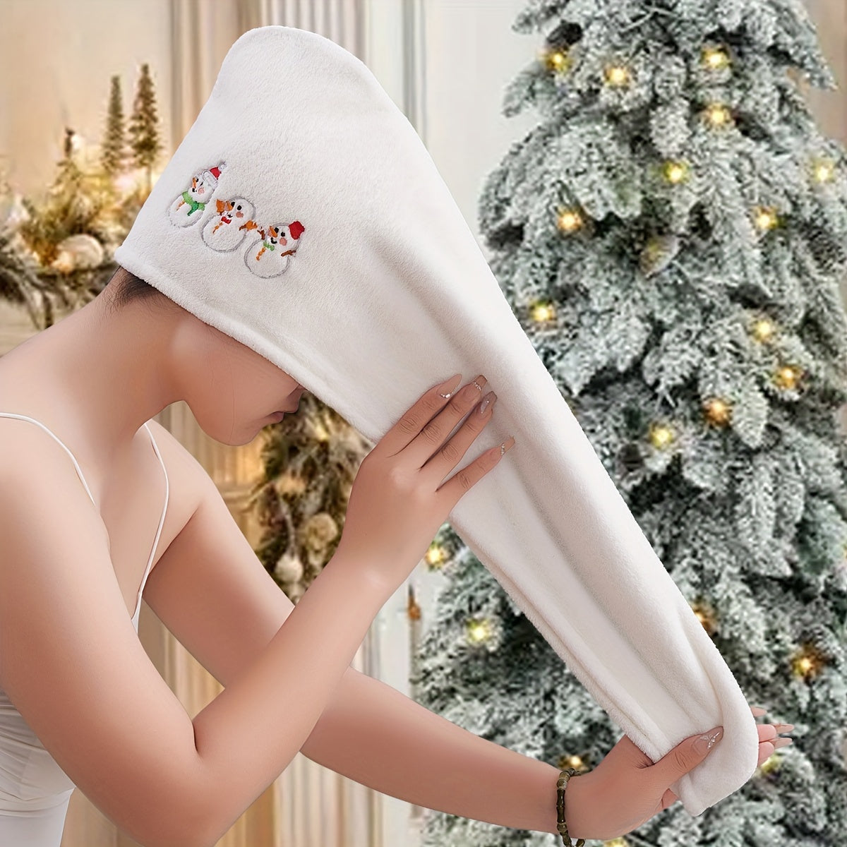 Yorqin Rojdestvo sochiq o'ralishi, qorqizil dizayni, tez quriydigan mikroto'qima, zamonaviy uslub. Ajoyib bayram sovg'asi g'oyasi.