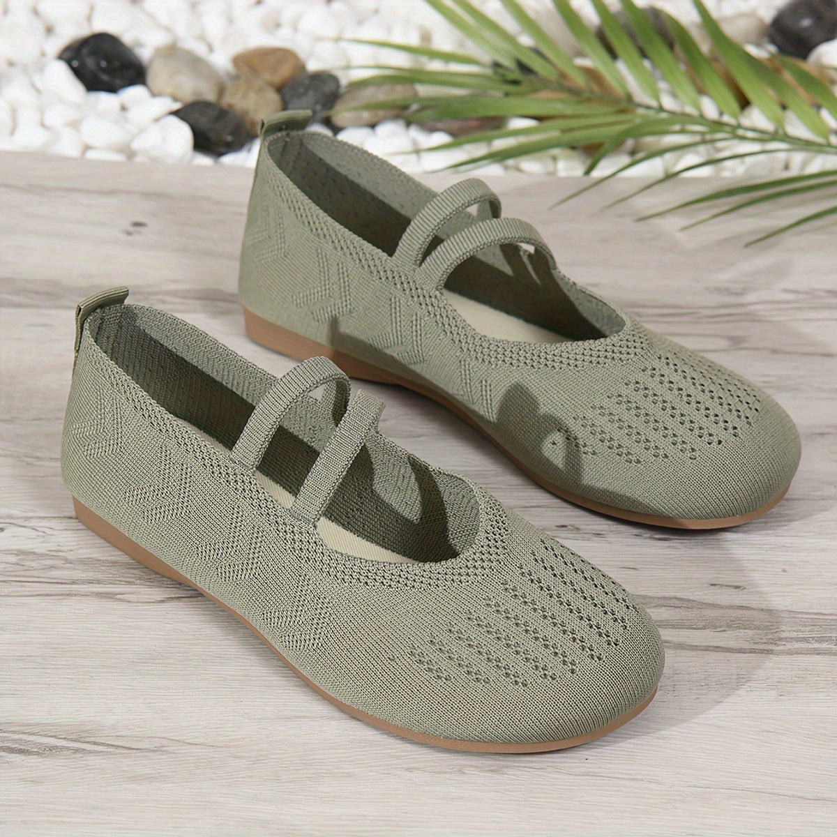 Women's Breathable Knit Slip-On Flats Casual Outdoor Shoes Round Toe Black Red Purple