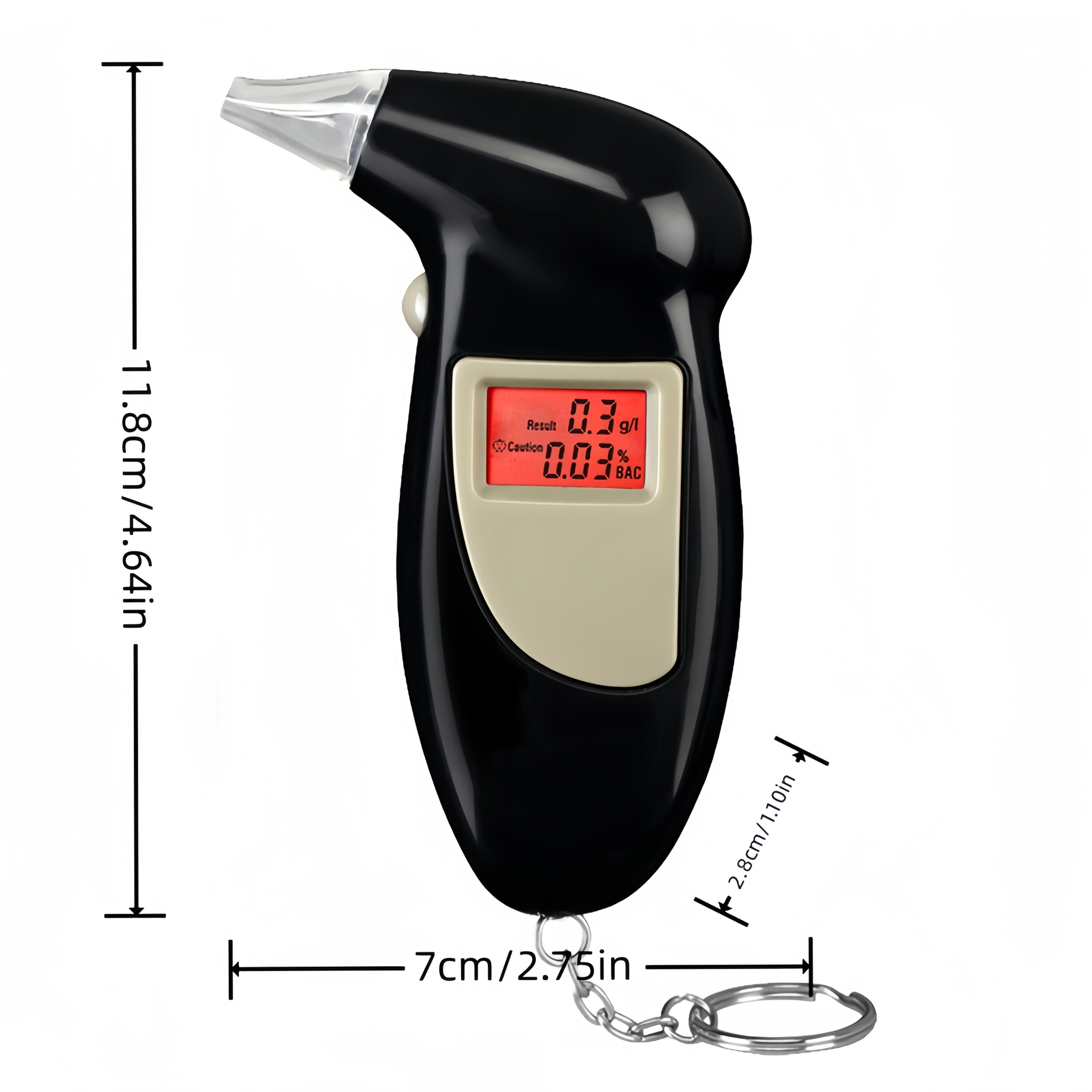 Digital Breath Alcohol Tester Portable Handheld LCD Display for Home Travel Workplace