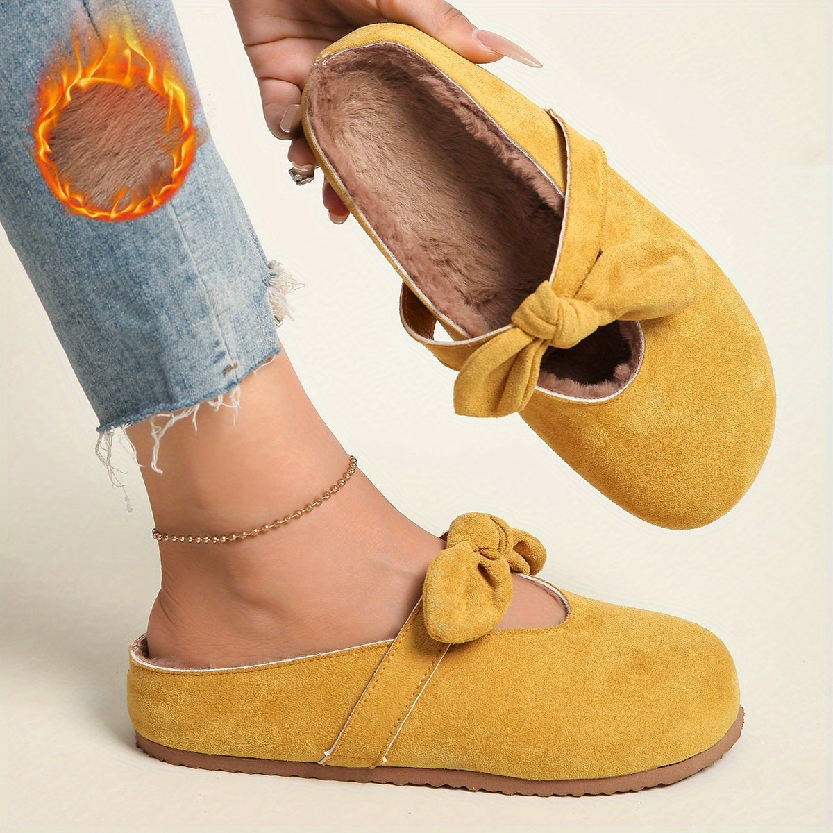 Women's Slip-On Loafers Faux Fur Lined Comfort Shoes for Casual and Formal Wear