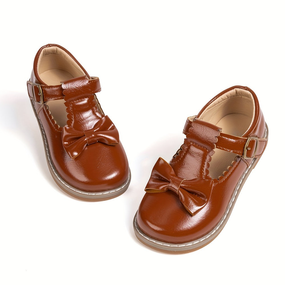 Девочки Туфли Мэри Джейн с бантом, верх из PU, подошва из TPR, для всех сезонов