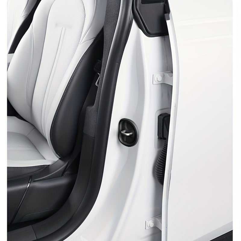 Silicone Door Lock Cover Black for Vehicle Noise Dampening Rust-Proof