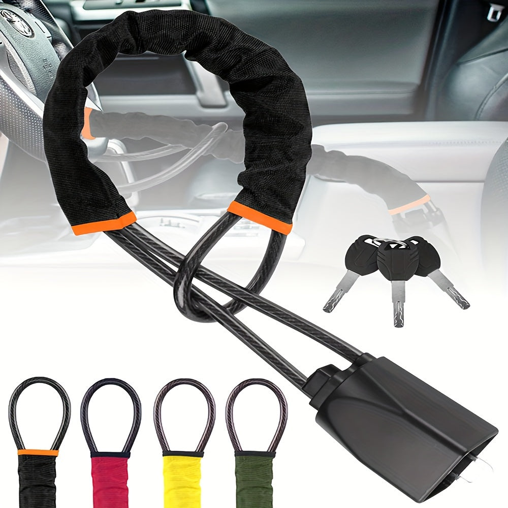 Universal Steel Steering Wheel Lock Anti-Theft Device for Most Vehicles