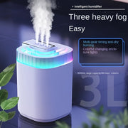 Large Capacity Desktop Humidifier with 3 Nozzles, Adjustable Fog Output