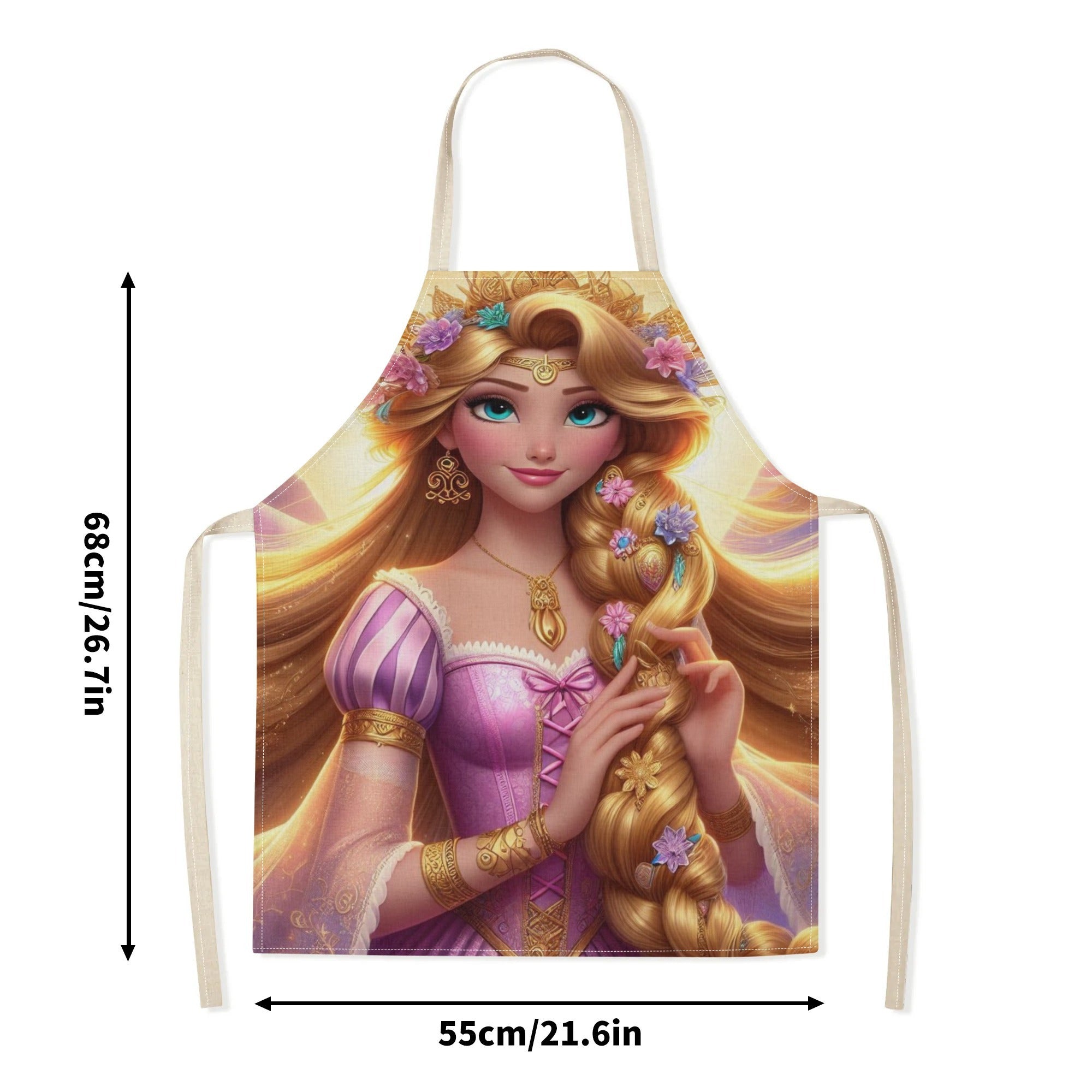 Долговечный полиэстеровый фартук Disney Эльза, водонепроницаемый, с ярким дизайном мультяшной принцессы; идеально подходит для кухни, ресторанов, кафе и домашнего использования.