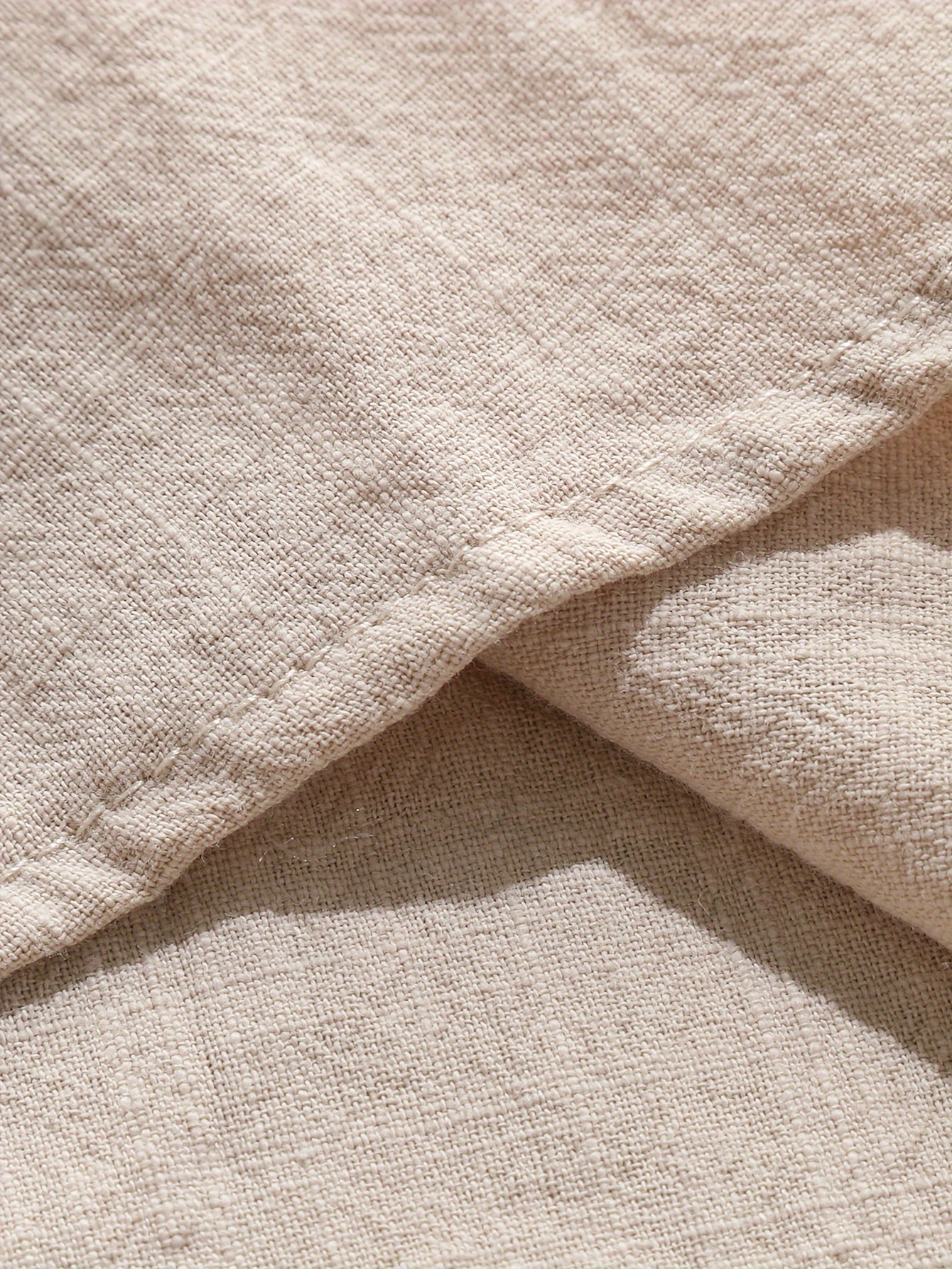 Men's Cotton Casual Shirt Solid Color Button-Up Chest Pocket Summer Regular Fit