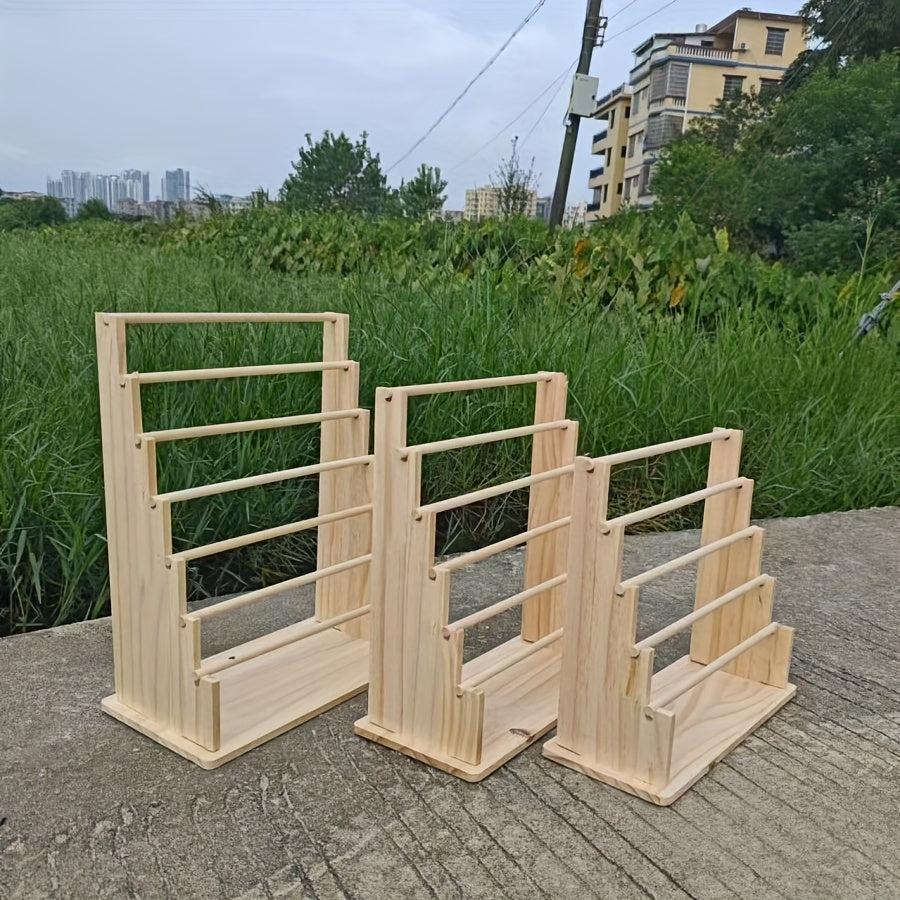 Multi-layer Wooden Jewelry Organizer Rack with 5 Shelves for Bedroom Storage