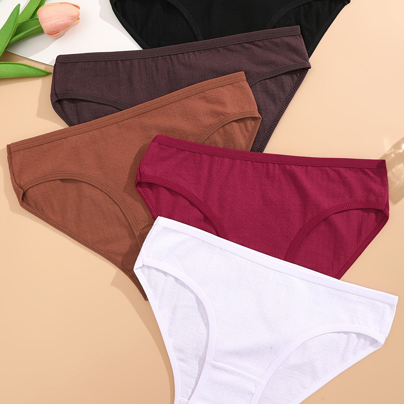 Women's Cotton Briefs 5 Pack Breathable Stretchy Comfortable Underwear