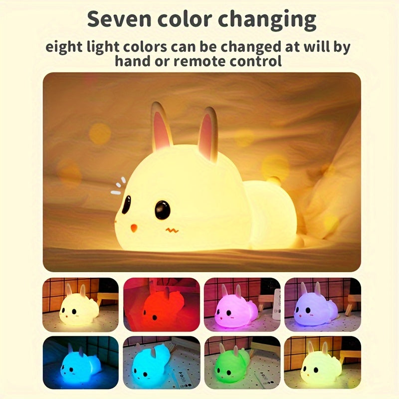 Rabbit-Shaped Night Light for Bedroom Rechargeable Portable Kids Baby Child